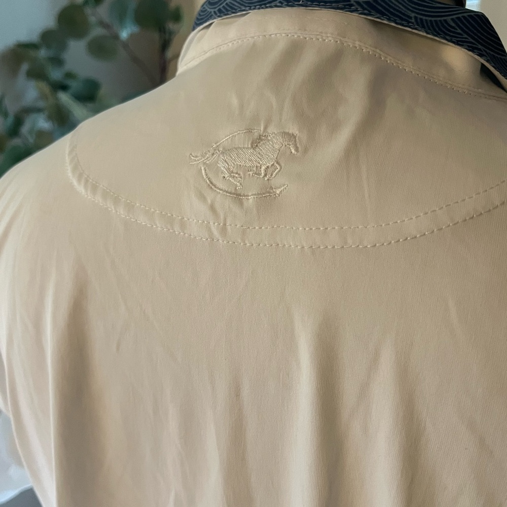 Piper by Smartpak WomensWhite Shirt with Patterned Blue Collar - Picture 4 of 7